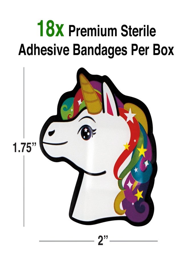 GAMAGO Unicorn Adhesive Bandages - Pack of 18 Individually Wrapped Self-Adhesive Kid Bandages, Easy to Remove, Latex-Free, Sterile, Ideal for Unicorn Lovers & Parents, First Aid Plasters - Image 2